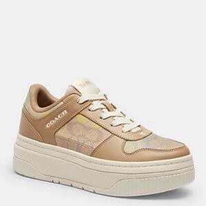 New🤎🌈Coach Platform Sneaker In Rainbow Signature Canvas